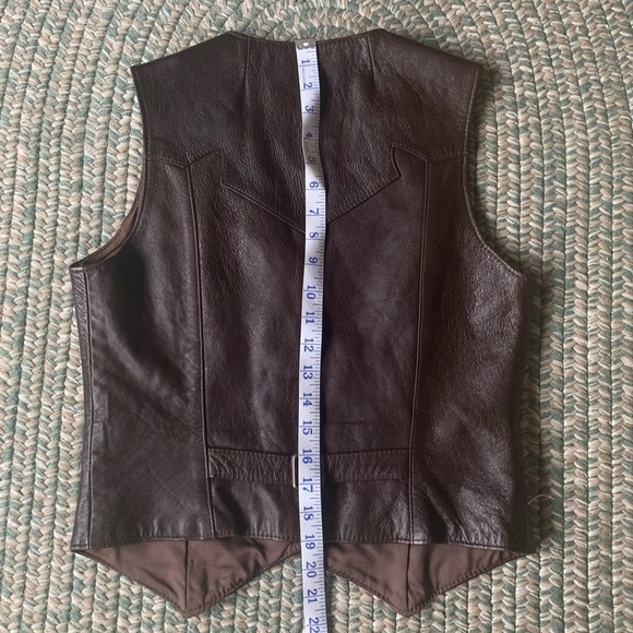 Vintage Women’s Leather Western Cut Vest Size 36” Chest - Picture 5 of 6